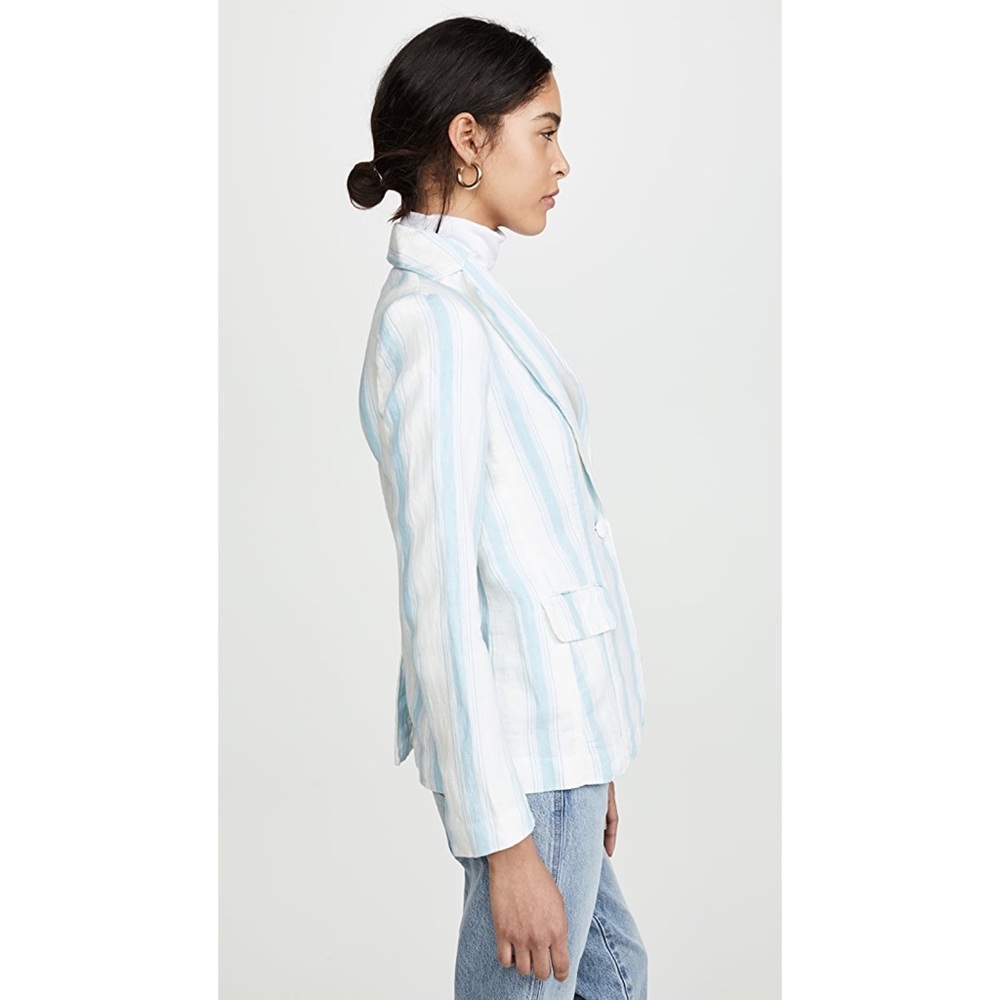 NWT FRAME CLASSIC MULTI STRIPE BLAZER IN OFF WHITE - Picture 13 of 14